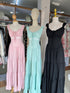 Spring Ruched Tie Neckline Sleeveless Long Sundresses